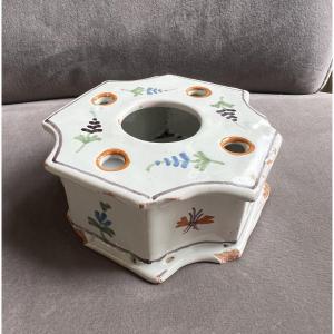 18th Century La Rochelle Earthenware Inkwell