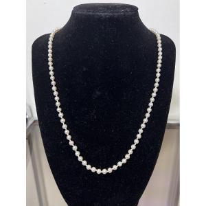 Necklace Choker 92 Cultured Pearls Clasp 18k Gold 53 Cm