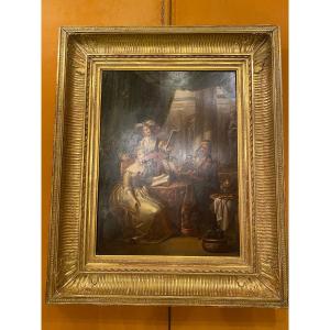 Painting On Wood 19st Century