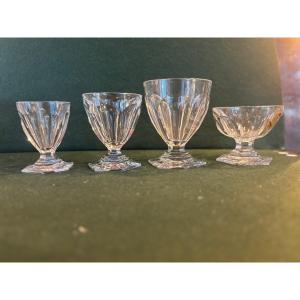 Baccarat Harcourt Bourbon Service 18 Glasses Art Deco Period 