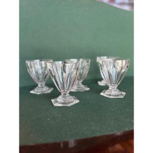 5 Baccarat Harcourt Bourbon Art Deco Water Glasses Height 11.5cm