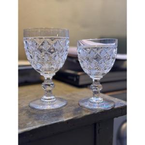 Saint Louis Set Of 6 Water Glasses And 6 Wine Glasses, Unique Bagatelle Model