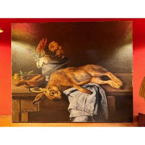 Hunting Scene Painting By Gustave Mohler (1836-1920)