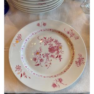 Bernardaud Pekin Pattern Dinner Service, 12 Dinner Plates (24.7cm) And 12 Dessert Plates (18.8cm), In Perfect Condition.