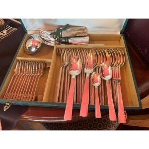 Christofle Ménagère Model Gabon Art Deco 61 Pieces