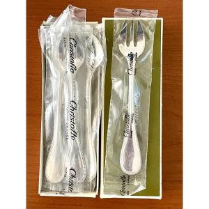 Christofle Perles, 12 Oyster Forks, New, In Blister Pack 