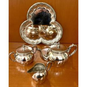 Wmf Tea Set, 4 Pieces, Silver-plated Metal