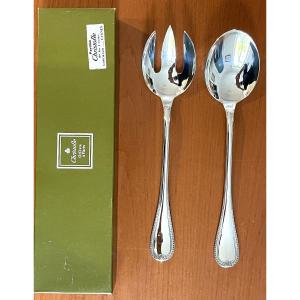 Christofle Malmaison, Salad Serving Cutlery, Excellent Condition 