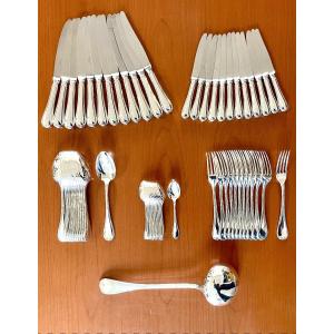 Christofle Ribbons, 61-piece Flatware Set, Very Good Condition 