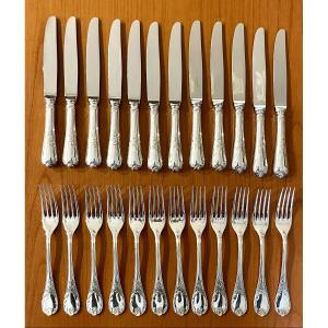 Christofle France Marly, Knives And Forks For Entremets, Cheese, Desserts 