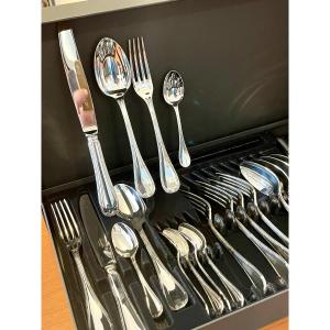 Christofle Ribbons, 24-piece Flatware Set For 6 People, Mint Condition