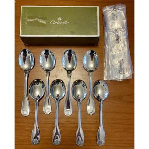 Christofle France Vendôme, 8 Ice Cream Spoons, Mint Condition 
