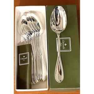 Christofle Galea, 8 Spoons, 19 Cm Standard, Very Good Condition 