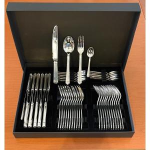 Christofle Aria, 48-piece Flatware Set, Excellent Condition 