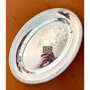 Christofle Pearls Large Oval Platter 45x32 Cm, Near Mint Condition 