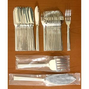 Christofle Triad, Fish Cutlery With Serving Utensils 