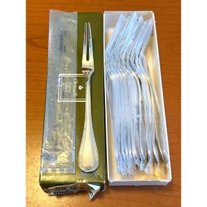 Christofle Malmaison, 12 Snail Forks, 17 Cm 