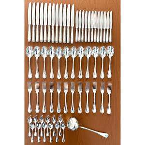 Christofle Malmaison 61-piece Flatware Set In Excellent Condition