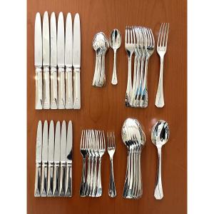 Christofle Atlantide , Menagère 6 Pers 36 Pieces Avec Entremet