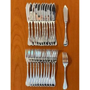 Christofle Albi , Fish Cutlery 12 Persons