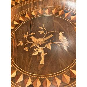 Pedestal Marquetry Of Birds