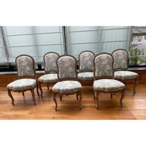 Série De Chaises De Style Transition Patinée 
