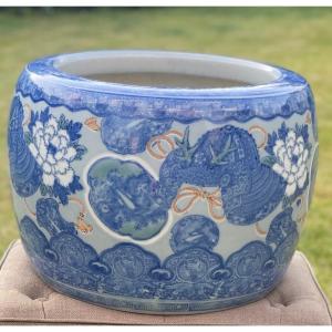 Important Japanese Cache Pot XIX Century Samurai Helmet Decor