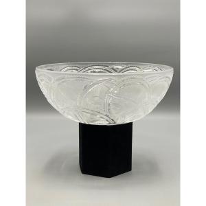 Large Lalique France Crystal Bowl “finches”