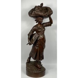 Arrival At The Lavoir Bronze XIX Century Richard