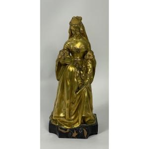 Young Elegant Renaissance Bronze Sculpture XIX Century 