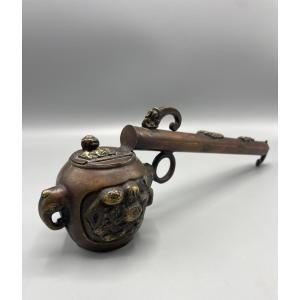 Japanese Yatate Inkwell And Pen Holder, 19th Century 