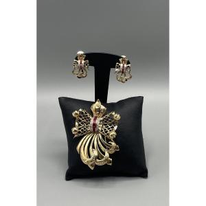 Gold, Diamond And Ruby Set Circa 1940