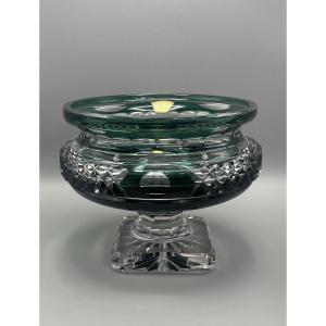 Val Saint Lambert Crystal Emerald Centerpiece 
