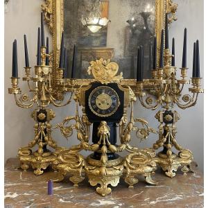 Napoleon III Period Gilt Bronze Fireplace Surround