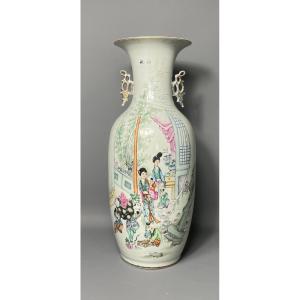 Polychrome Porcelain Vase, Enamelled Around 1900