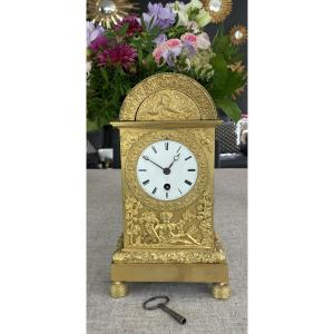 Gilt Bronze Chamber Clock, Empire Period Circa 1810