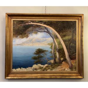 Oil On Canvas, Mediterranean Landscape Dated 1920