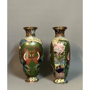 Pair Of Cloisonné Vases, China, Early 20th Century