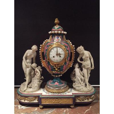French Clock Sèvres Porcelaine