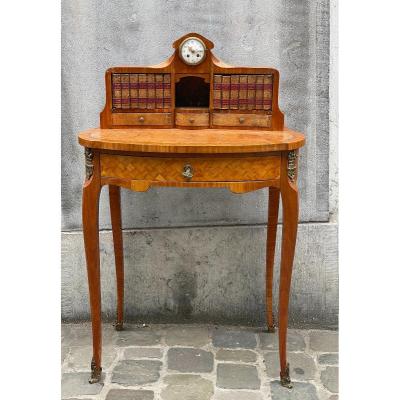 Bonheur Du Jour Louis XV Style In Fruitwood Flooring XIX Century