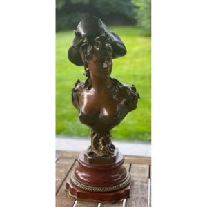 Elegant In Bronze Hat XIX Century