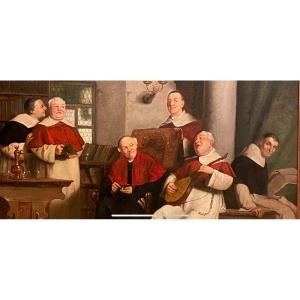 "moment Of Relaxation" Oil On Canvas XIX Century