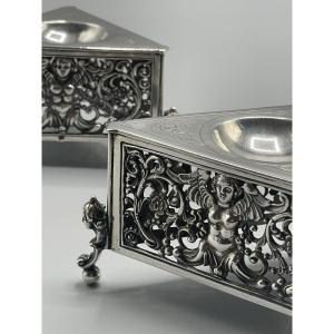 Rare Pair Of Salerons In Sterling Silver