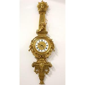 Large Gilded  Bronze Cartel Clock Gaulin A Paris Louis XVI 19th Century