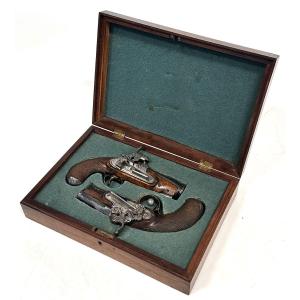 Pair Of Spanish Percussion Pistols, Early 19th Century