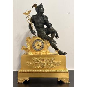 “hermès” Gilt And Patinated Bronze Clock Charles X Period 1830-1840