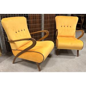 Pair Of Italian Armchairs Attributed To Paolo Buffa, Circa 1960