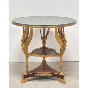 Empire Style Gilt Bronze Swan Table Late 19th / Early 20th Century