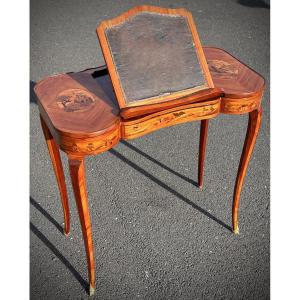 18th Century Writing Table, Transition Period, Marquetry, Circa 1765–1780