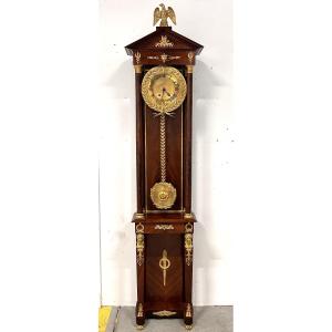 Empire Style Longcase Clock Signed Texier 19th Century